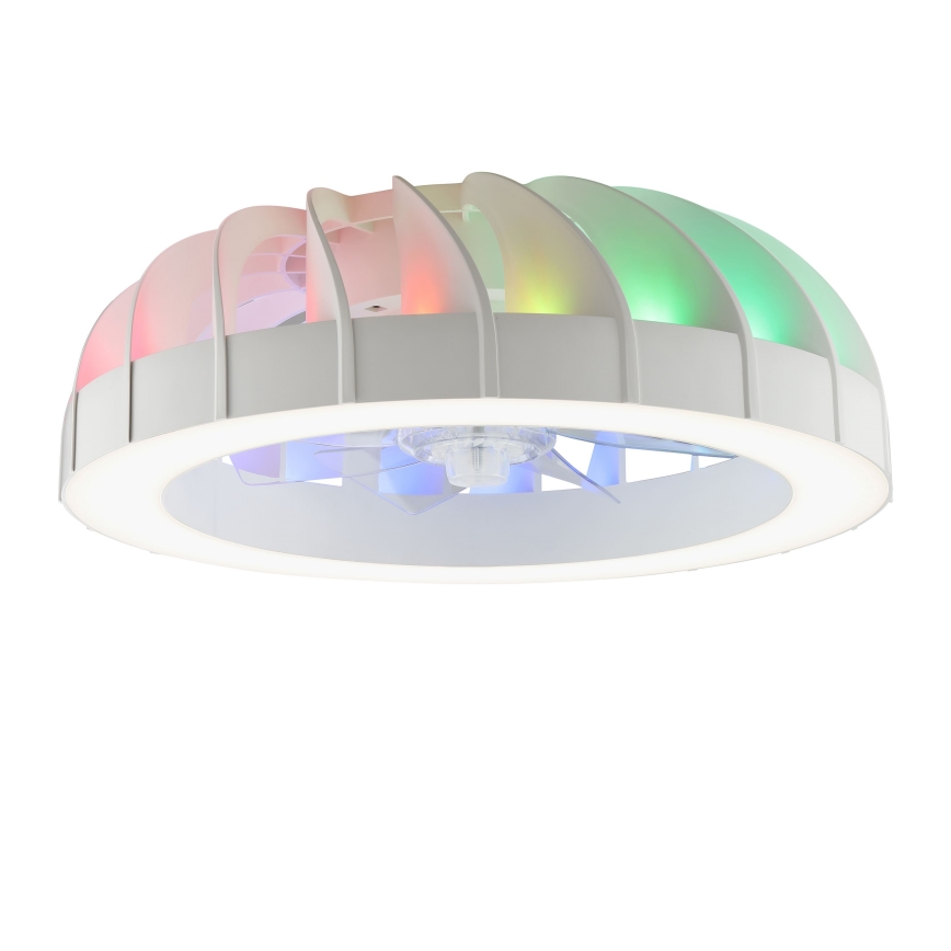 Brilliant - LED RGBW prigušiva stropni ventilator sa svetlom FANORA LED/30W/230V 2700-6500K prečnik 46 cm bela + daljinski upravljač