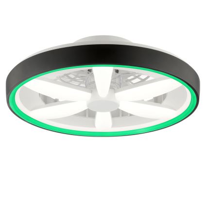 Brilliant - LED RGBW Prigušivi stropni ventilator sa svetlom GAIANO LED/48W/230V 2700-6500K crno + Daljinski upravljač