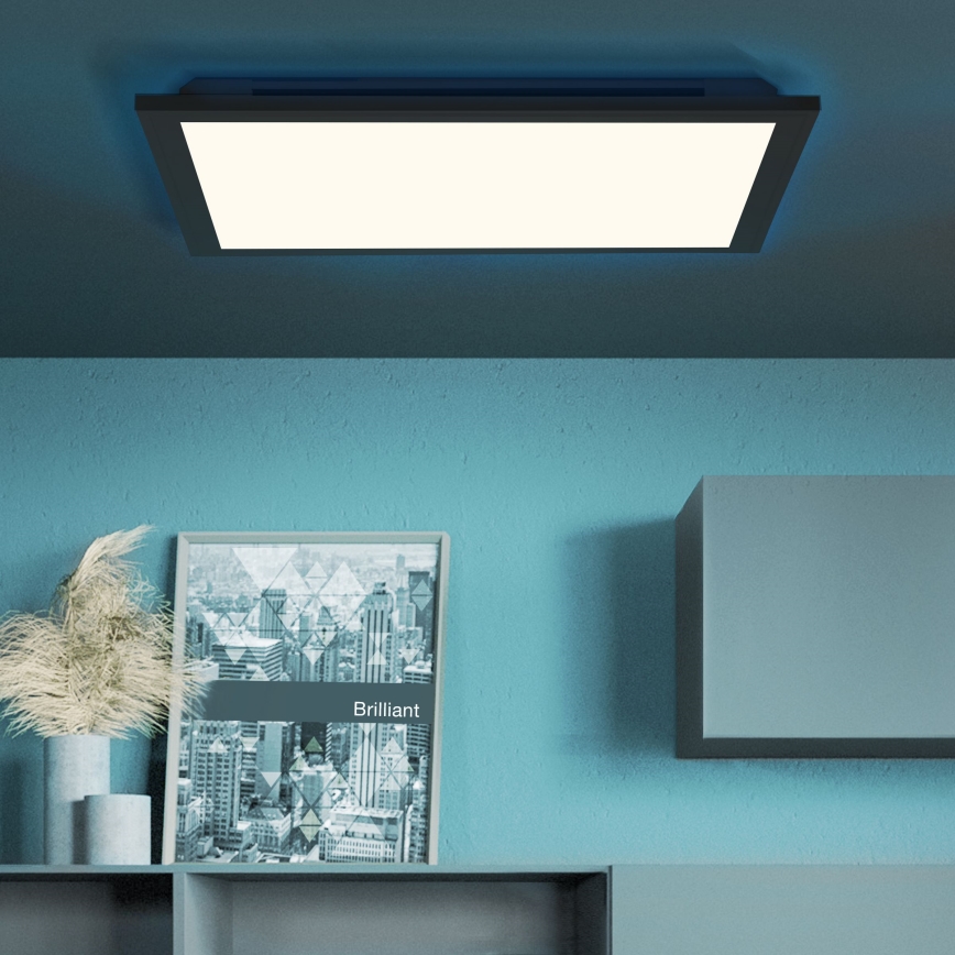 Brilliant - LED RGBW Prigušiva plafonjera ALLIE LED/24W/230V 2700-6500K crno + Daljinski upravljač