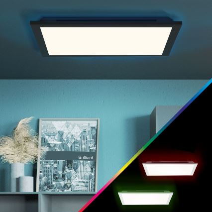 Brilliant - LED RGBW Prigušiva plafonjera ALLIE LED/24W/230V 2700-6500K crno + Daljinski upravljač