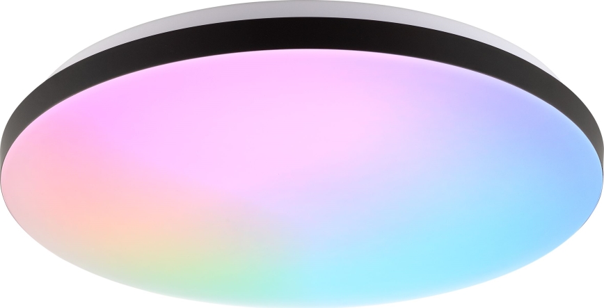 Brilliant - LED RGBW prigušiva plafonska svetiljka LIVIO LED/20W/230V 3000-6500K prečnik 38,5 cm crna + daljinski upravljač