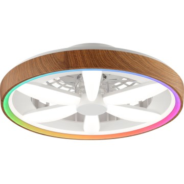 Brilliant - LED RGBW prigušiva plafonski ventilator GAIANO LED/24W/230V 2700-6500K prečnik 48 cm smeđa + daljinski upravljač