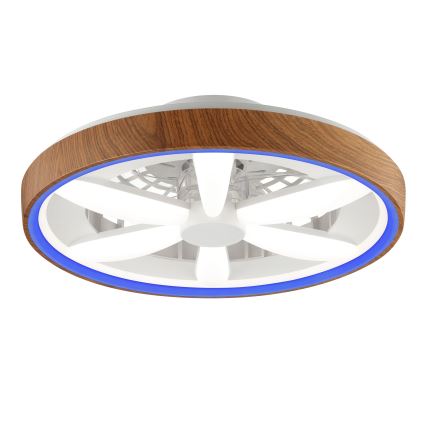 Brilliant - LED RGBW prigušiva plafonski ventilator GAIANO LED/24W/230V 2700-6500K prečnik 48 cm smeđa + daljinski upravljač