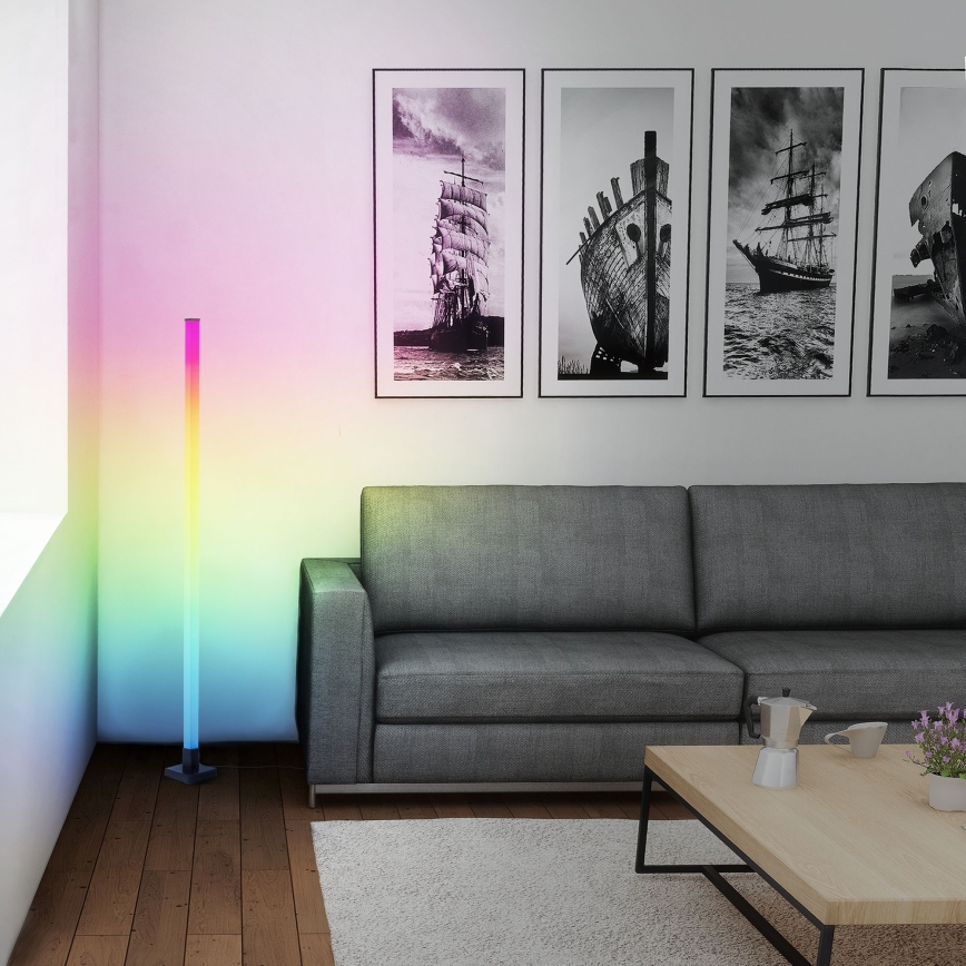 Brilliant - LED RGBW Prigušiva podna lampa NEELE LED/6,5W/230V crno + Daljinski upravljač