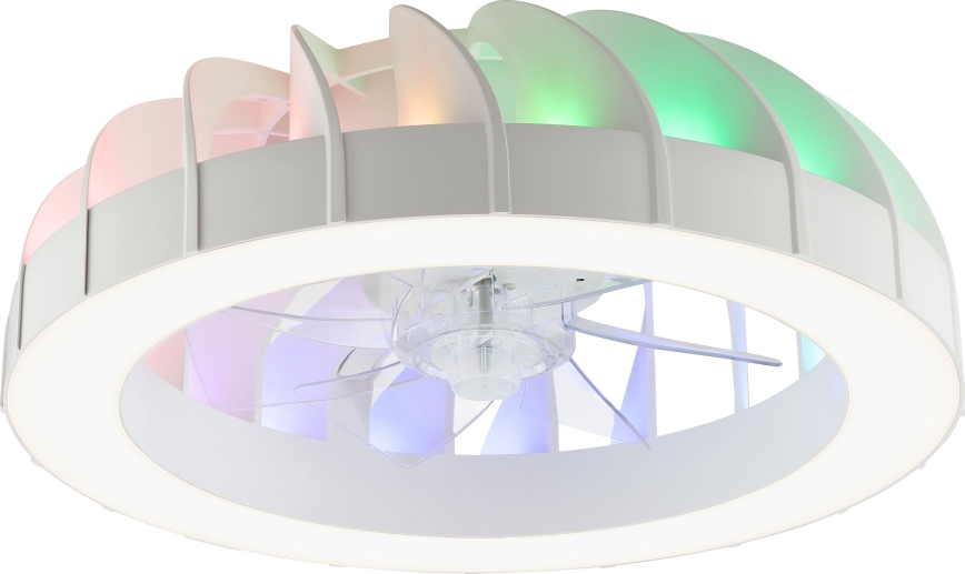 Brilliant - LED RGBW prigušiva stropni ventilator sa svetlom FANORA LED/30W/230V 2700-6500K prečnik 46 cm bela + daljinski upravljač