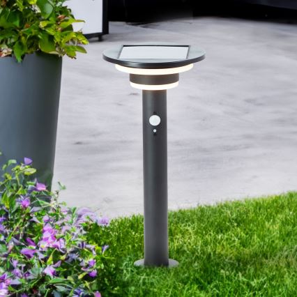 Brilliant - LED Solarna lampa sa senzorom GARVINA LED/3W/3,7V 45 cm IP44 crno