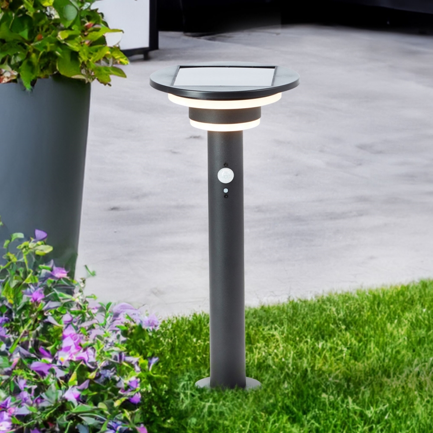 Brilliant - LED Solarna lampa sa senzorom GARVINA LED/3W/3,7V 45 cm IP44 crno