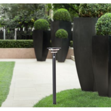 Brilliant - LED Solarna lampa sa senzorom GARVINA LED/3W/3,7V 85 cm IP44 crno