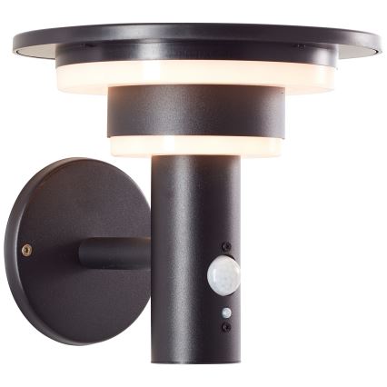 Brilliant - LED Solarna zidna lampa sa senzorom GARVINA LED/3W/3,7V IP44 crno