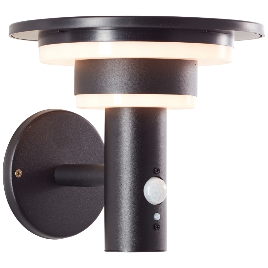 Brilliant - LED Solarna zidna lampa sa senzorom GARVINA LED/3W/3,7V IP44 crno