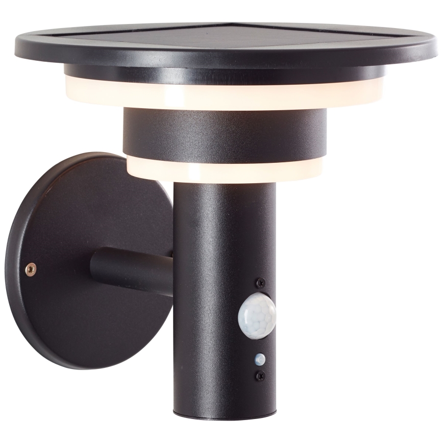 Brilliant - LED Solarna zidna lampa sa senzorom GARVINA LED/3W/3,7V IP44 crno