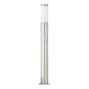 Brilliant - LED Spoljašnja lampa sa senzorom LEIGH LED/0,9W/230V + 1xE27/11W 80 cm IP44 sjajni krom