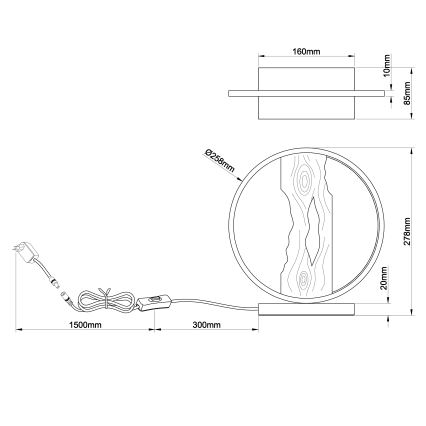 Brilliant - LED Stona lampa CHAUMONT LED/7,5W/230V bor - FSC sertifikovano