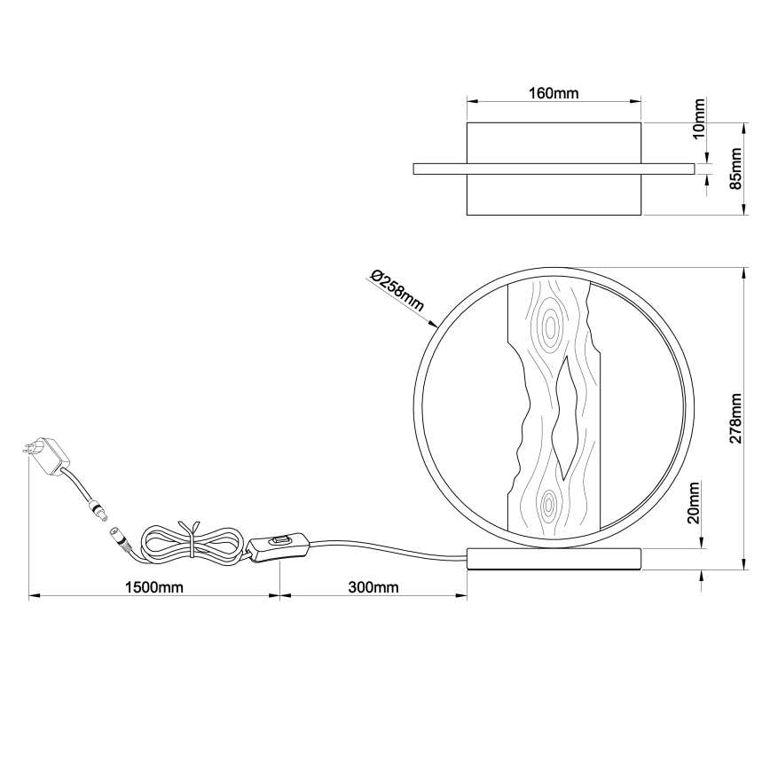 Brilliant - LED Stona lampa CHAUMONT LED/7,5W/230V bor - FSC sertifikovano