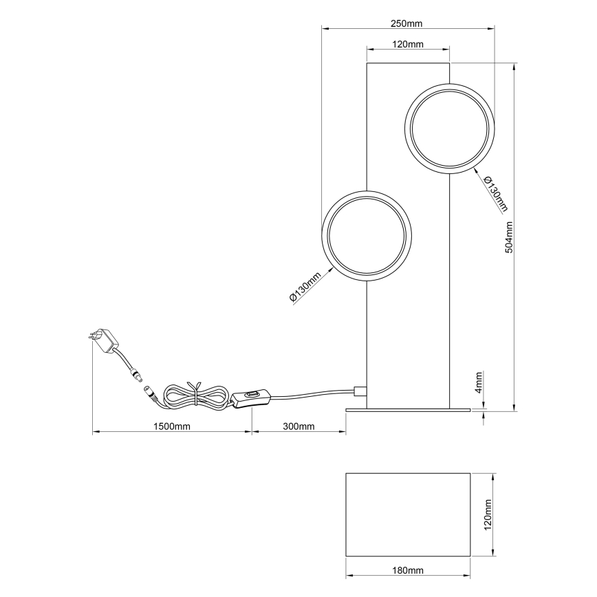 Brilliant - LED Stona lampa CHEESY LED/12W/230V bor - FSC sertifikovano