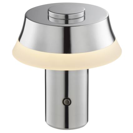 Brilliant - prigušiva punjiva stona lampa na dodir KINICH LED/2,5W/5V 2700K 2600 mAh sjajni hrom