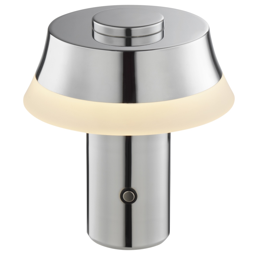 Brilliant - prigušiva punjiva stona lampa na dodir KINICH LED/2,5W/5V 2700K 2600 mAh sjajni hrom