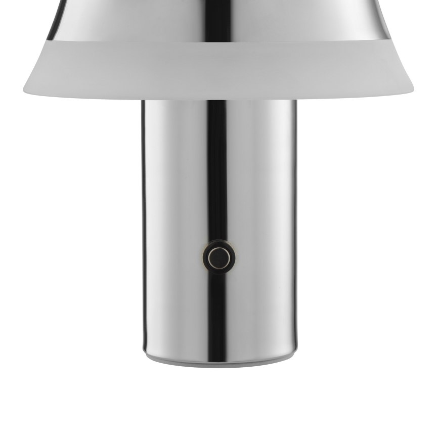 Brilliant - prigušiva punjiva stona lampa na dodir KINICH LED/2,5W/5V 2700K 2600 mAh sjajni hrom