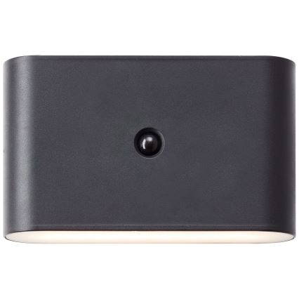 Brilliant - LED Vanjska punjiva zidna Lampa sa senzorom XINO LED/3W/5V IP44 crno