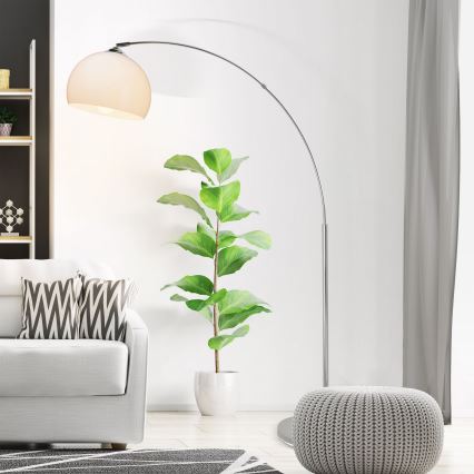 Brilliant - podna lampa VESSA 1xE27/60W/230V sjajni hrom/bela