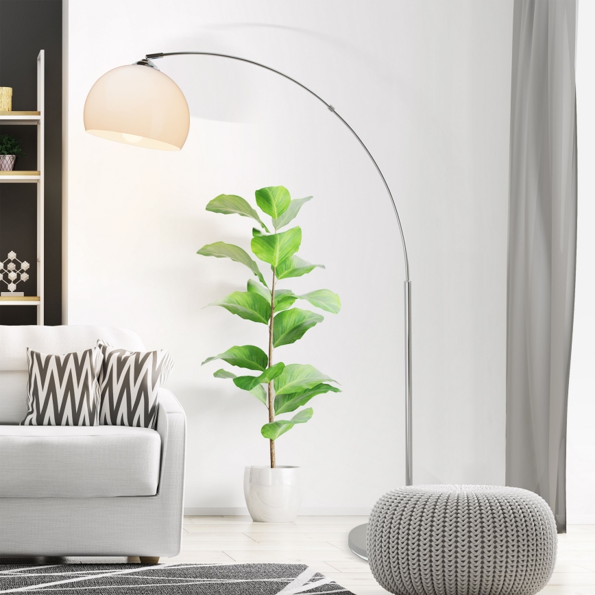 Brilliant - podna lampa VESSA 1xE27/60W/230V sjajni hrom/bela