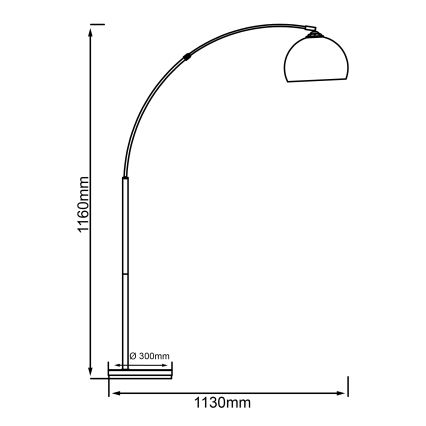 Brilliant - podna lampa VESSA 1xE27/60W/230V sjajni hrom/bela