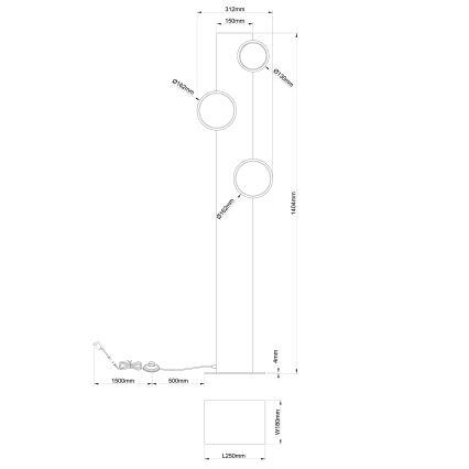 Brilliant - Podna LED lampa CHEESY LED/20W/230V bor - FSC sertifikovano