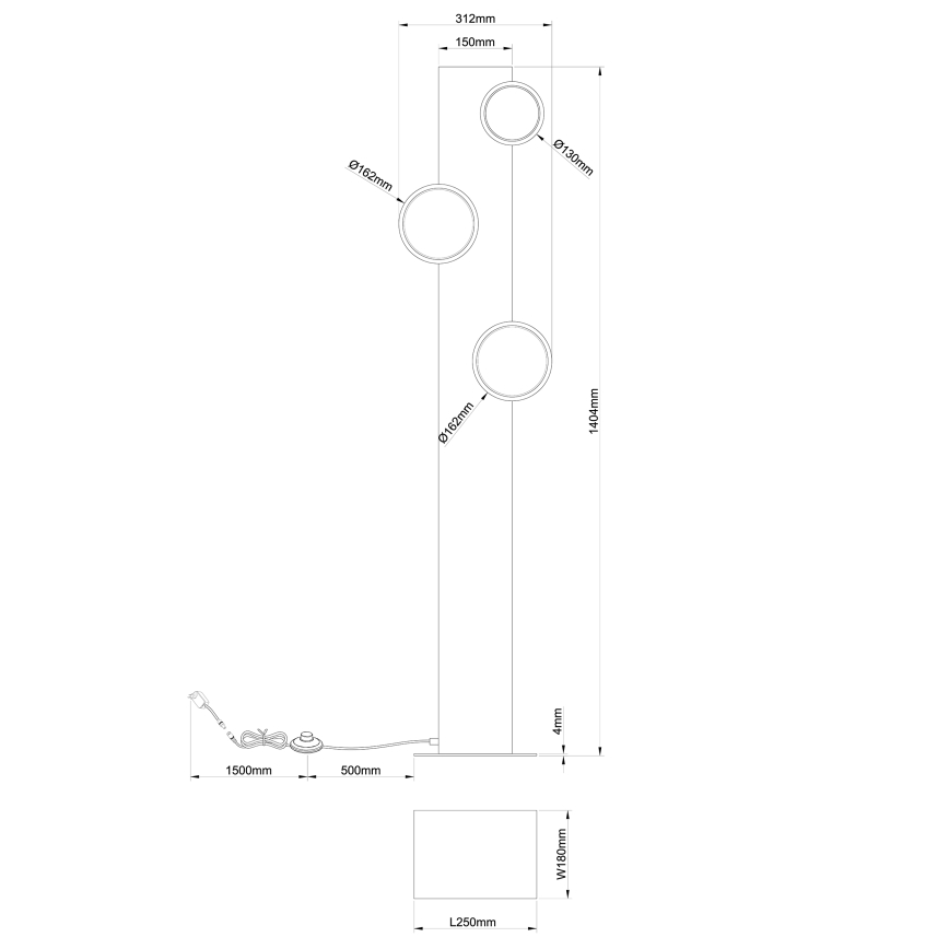 Brilliant - Podna LED lampa CHEESY LED/20W/230V bor - FSC sertifikovano