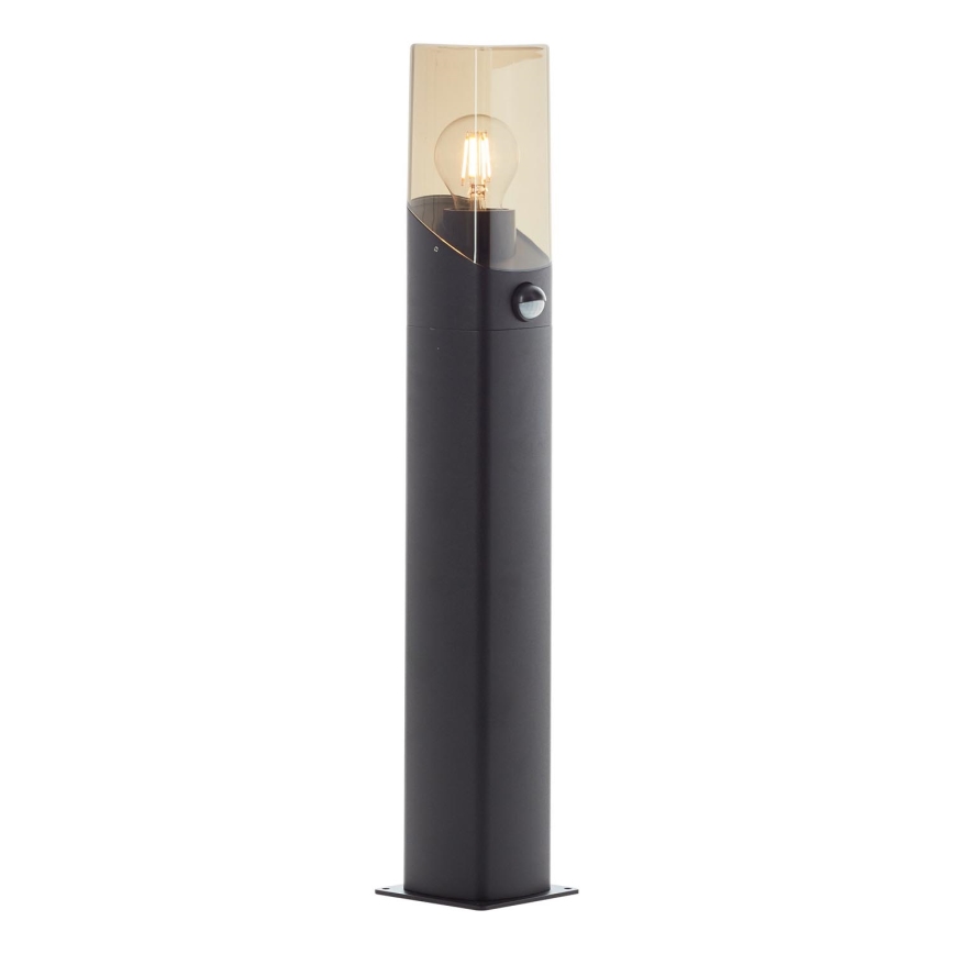 Brilliant - Spoljašnja lampa sa senzorom MINOU 1xE27/10W/230V IP44 crno/dimno