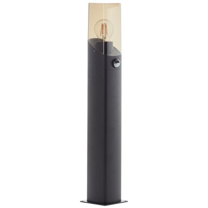 Brilliant - Spoljašnja lampa sa senzorom MINOU 1xE27/10W/230V IP44 crno/dimno