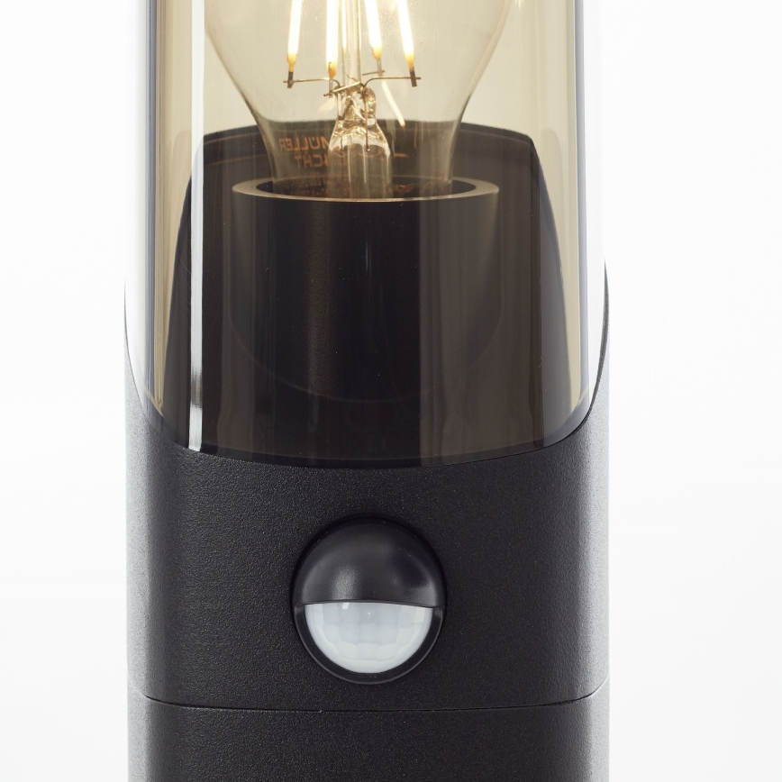 Brilliant - Spoljašnja lampa sa senzorom MINOU 1xE27/10W/230V IP44 crno/dimno