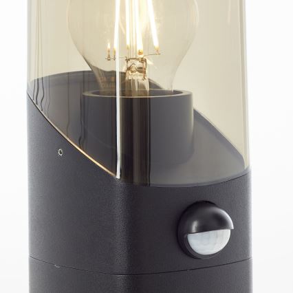 Brilliant - Spoljašnja lampa sa senzorom MINOU 1xE27/10W/230V IP44 crno/dimno