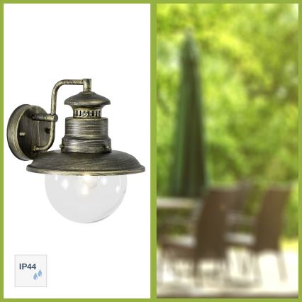 Brilliant - Spoljašnja zidna lampa ARTU 1xE27/60W/230V IP44 patina/zlatna