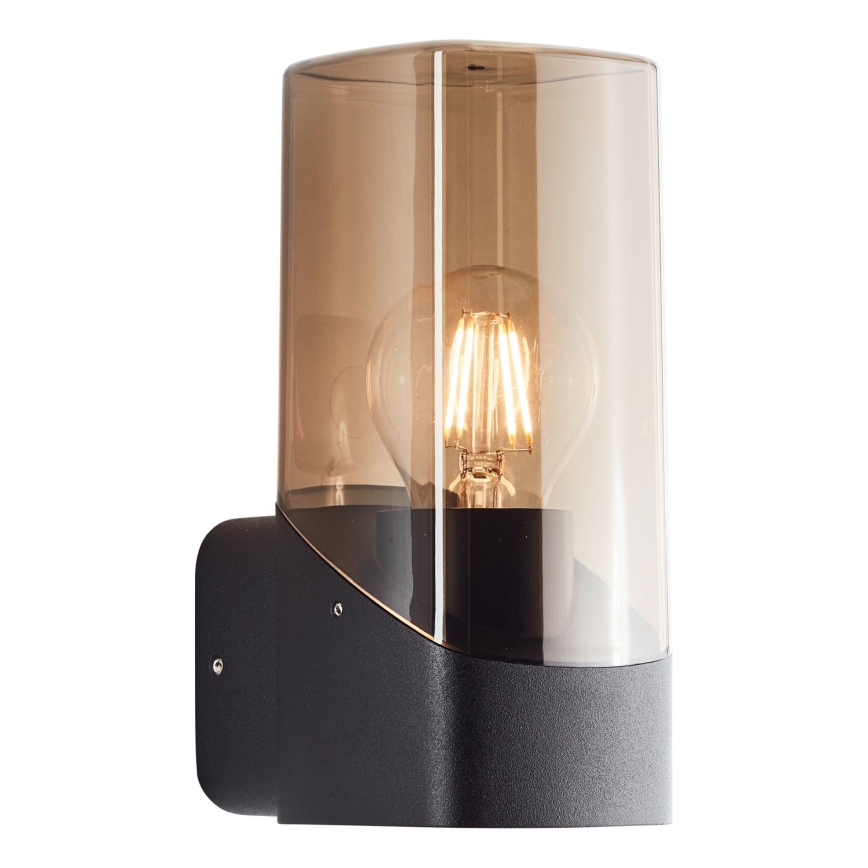 Brilliant - Spoljašnja zidna lampa MINOU 1xE27/10W/230V IP44 crno/dimno