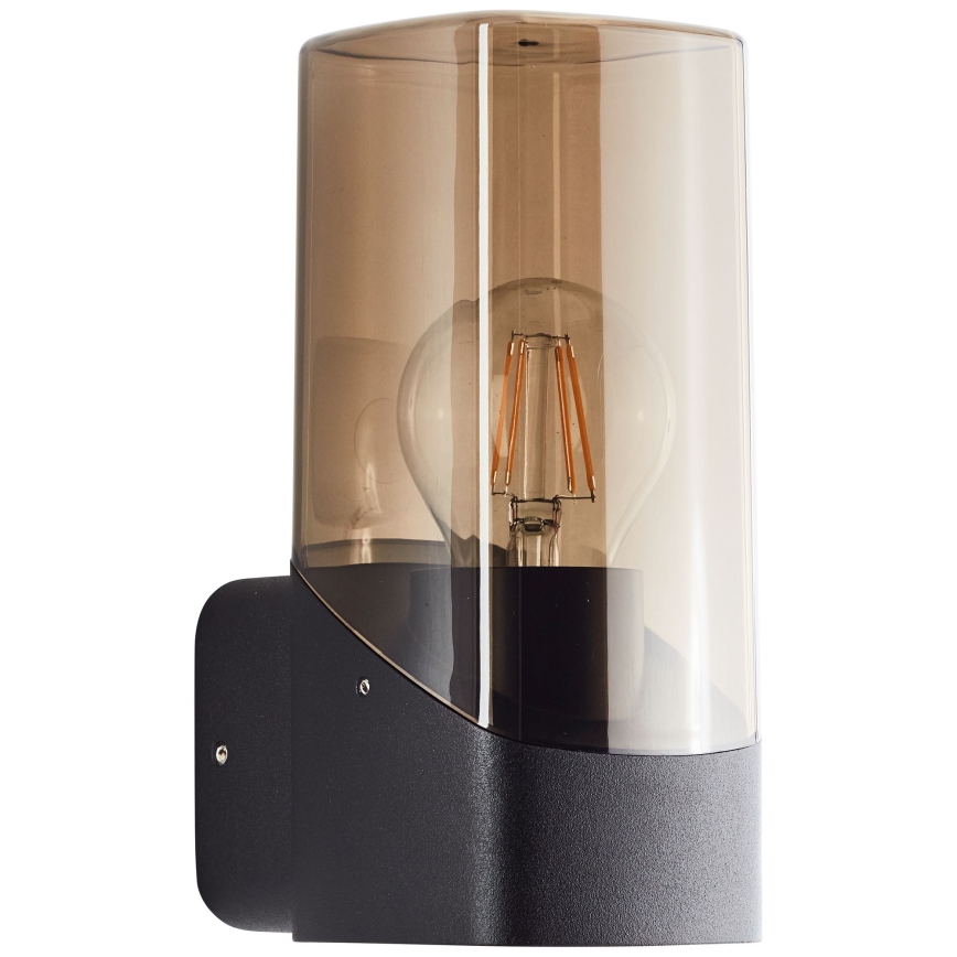 Brilliant - Spoljašnja zidna lampa MINOU 1xE27/10W/230V IP44 crno/dimno