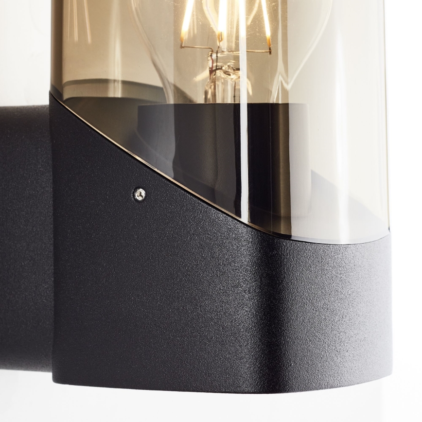 Brilliant - Spoljašnja zidna lampa MINOU 1xE27/10W/230V IP44 crno/dimno