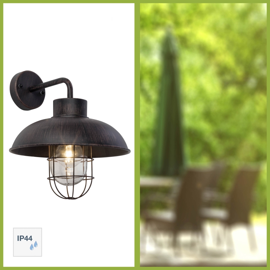 Brilliant - Spoljašnja zidna lampa PORTLAND 1xE27/60W/230V crno/patina