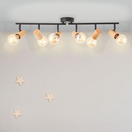 Brilliant - Spot svetiljka KERRY 6xE27/40W/230V crna/bambus