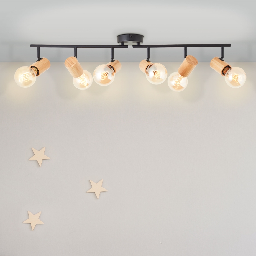 Brilliant - Spot svetiljka KERRY 6xE27/40W/230V crna/bambus