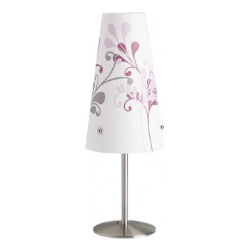 Brilliant - Stona lampa ISI 1xE14/40W/230V bela/roze/sjajni krom
