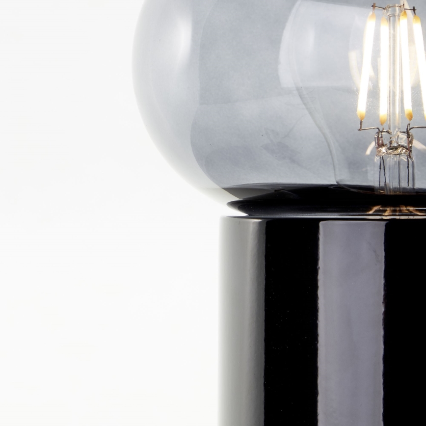 Brilliant - Stona lampa KNUT 1xE27/25W/230V crno/prozirna