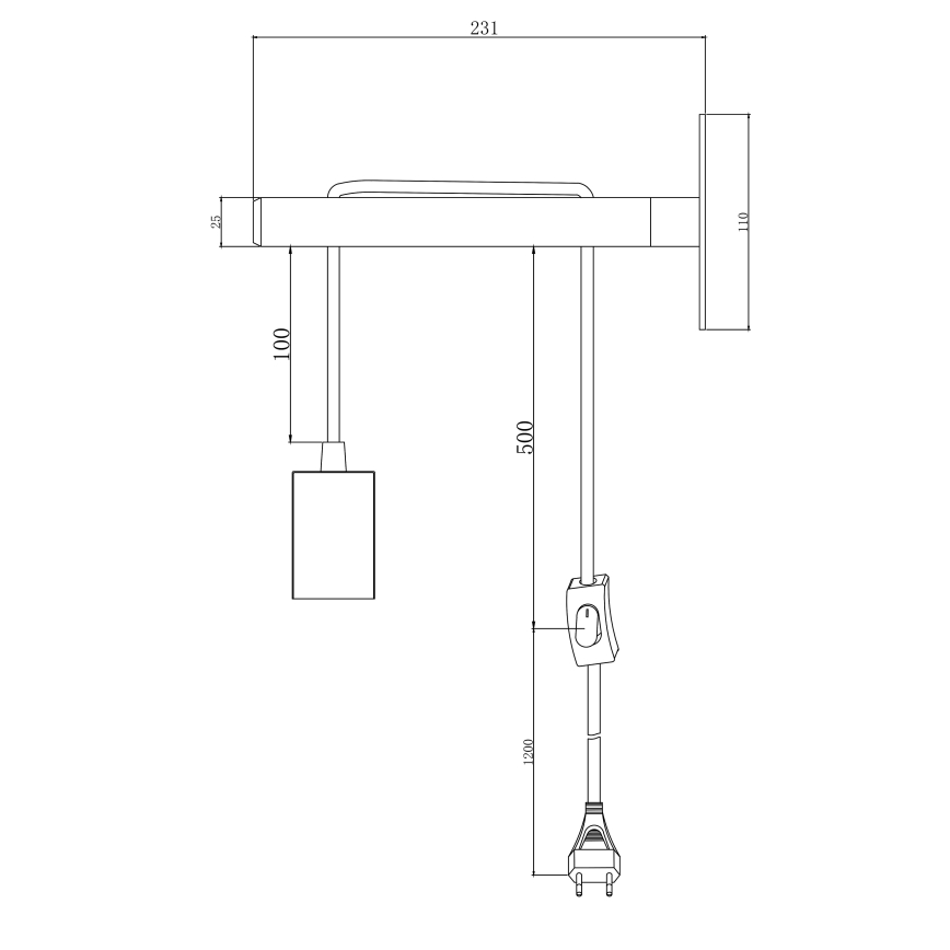 Brilliant - Zidna lampa JARBO 1xE27/60W/230V
