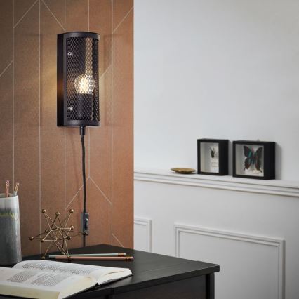 Brilliant - Zidna lampa MAZE 1xE27/40W/230V crno