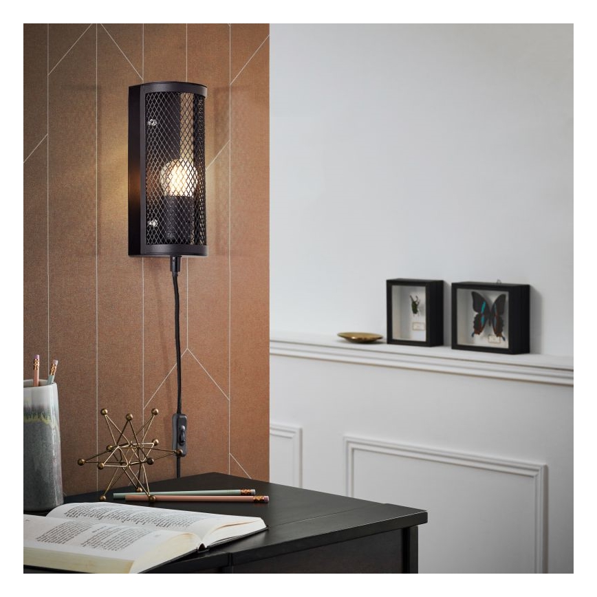 Brilliant - Zidna lampa MAZE 1xE27/40W/230V crno
