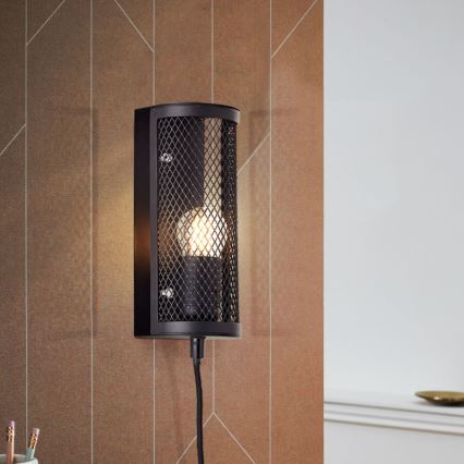 Brilliant - Zidna lampa MAZE 1xE27/40W/230V crno