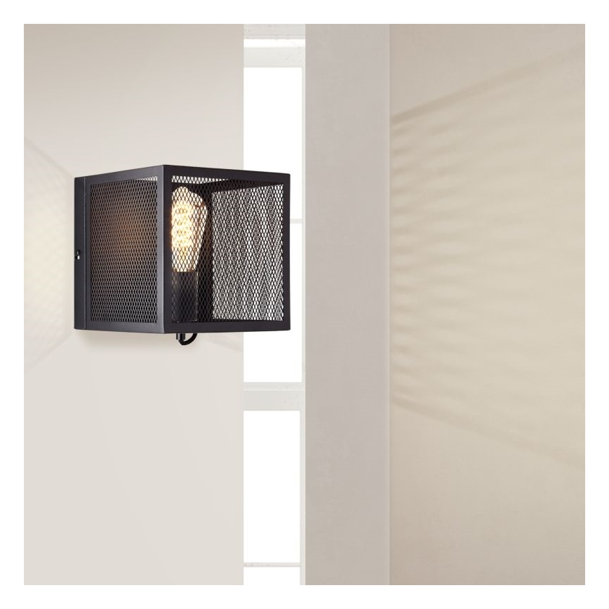 Brilliant - Zidno svetlo MAZE 1xE27/40W/230V crna