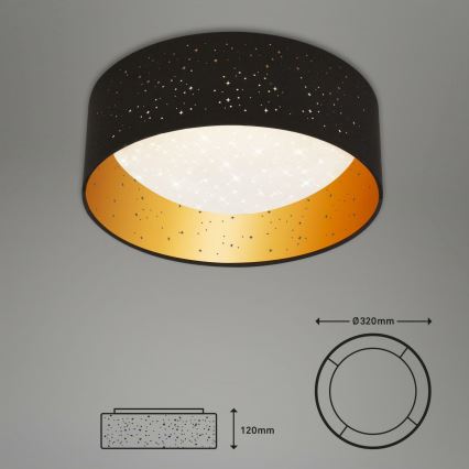 Brilo 3482-015 - LED Plafonjera MAILA STARRY LED/12W/230V crno/zlatna