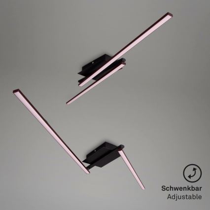 Brilo 3500-015 - LED Nadgradni luster STAFF 2xLED/6W/230V crno