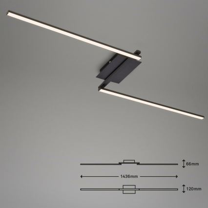 Brilo 3500-015 - LED Nadgradni luster STAFF 2xLED/6W/230V crno