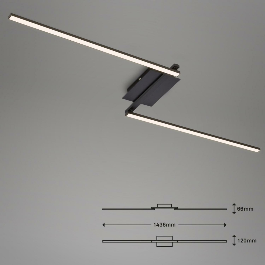 Brilo 3500-015 - LED Nadgradni luster STAFF 2xLED/6W/230V crno